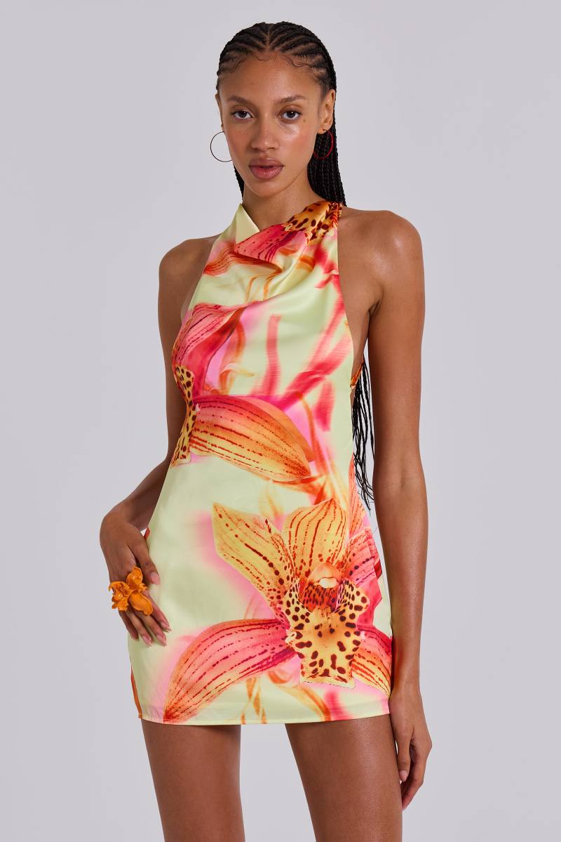 Jaded London Lucia Backless Mini Dress With Flower Detail Floral