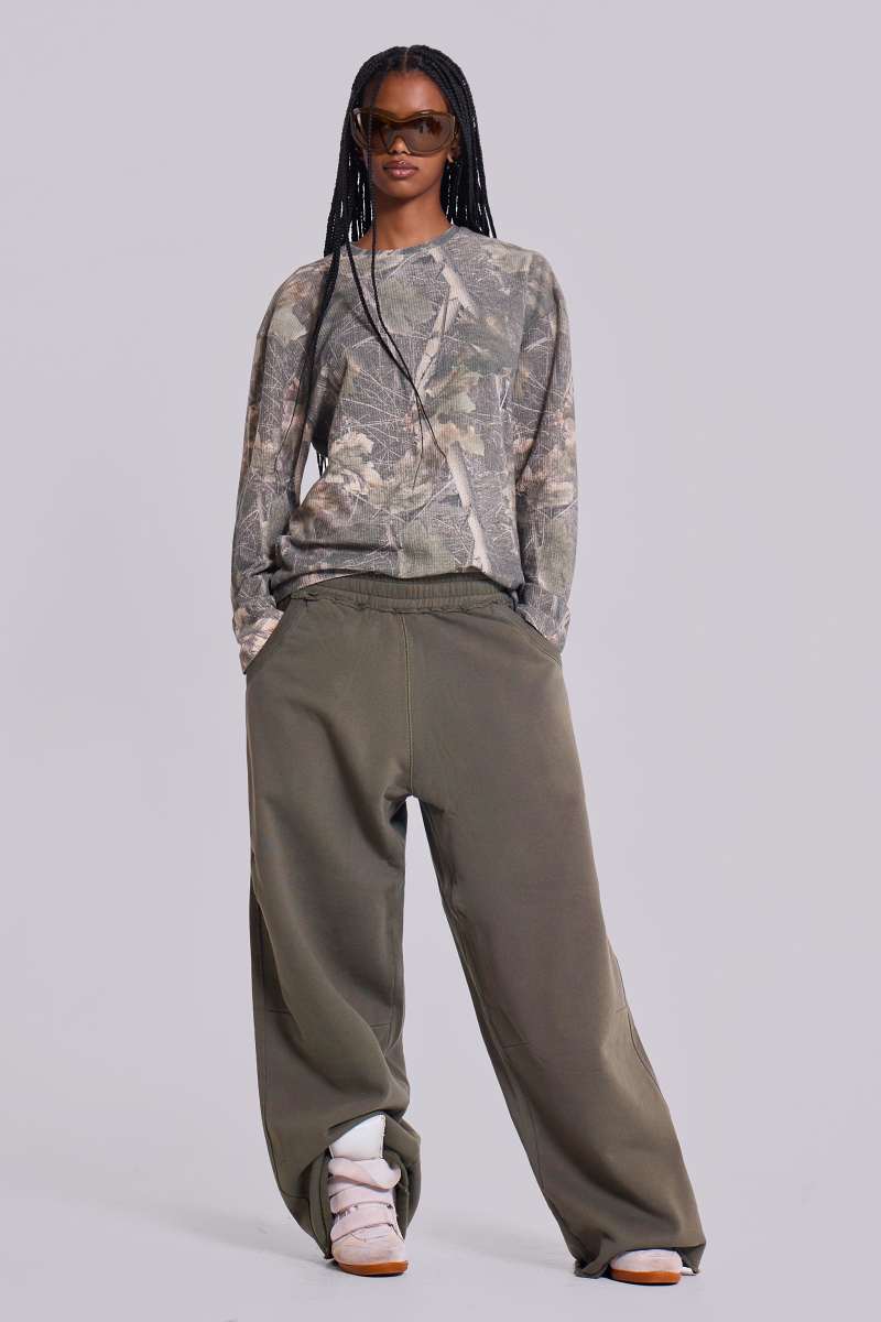 Jaded London Military Green Baggy Monster Joggers Khaki