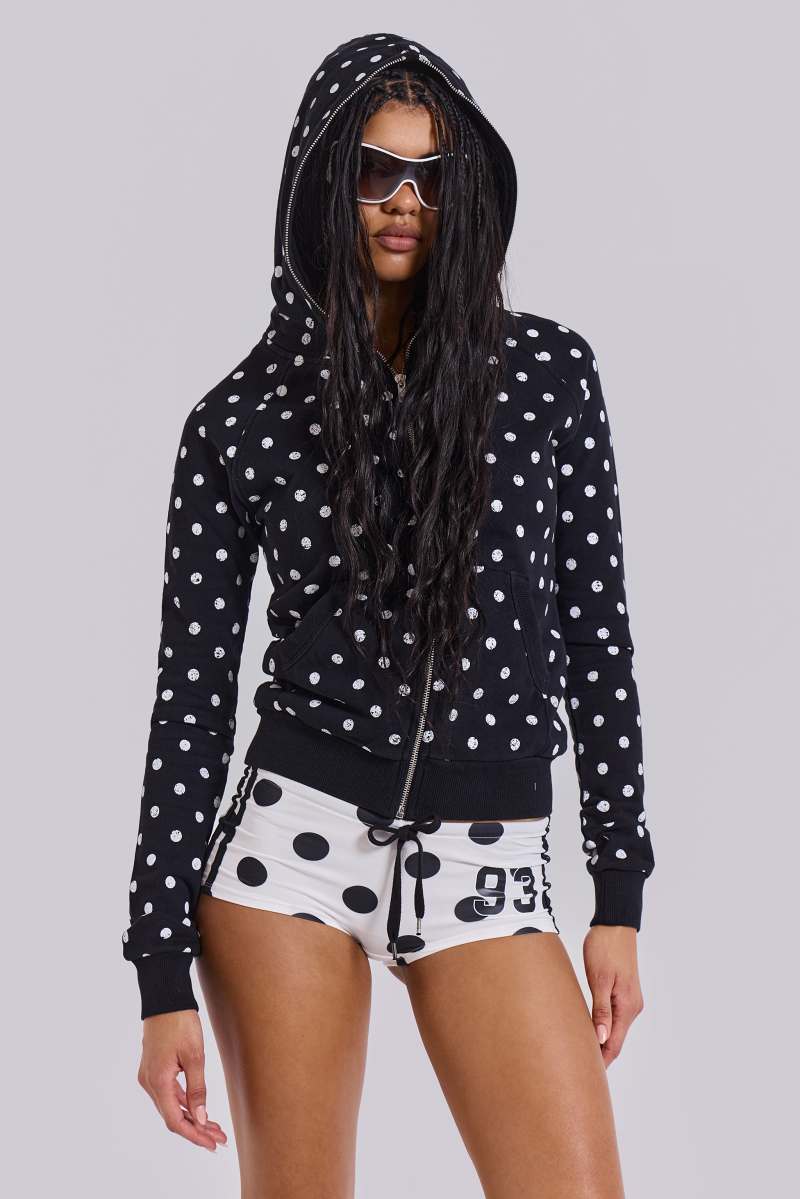 Jaded London No.13 Polka Dot Football Mini Shorts White/Black
