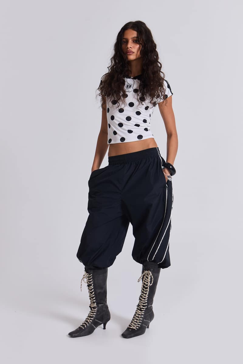 Jaded London No.13 Polka Dot Football Top White/Black