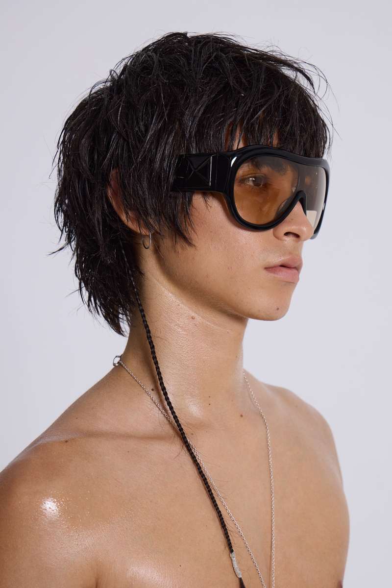 Jaded London Noctra XL Stud Sunglasses In Amber Tan