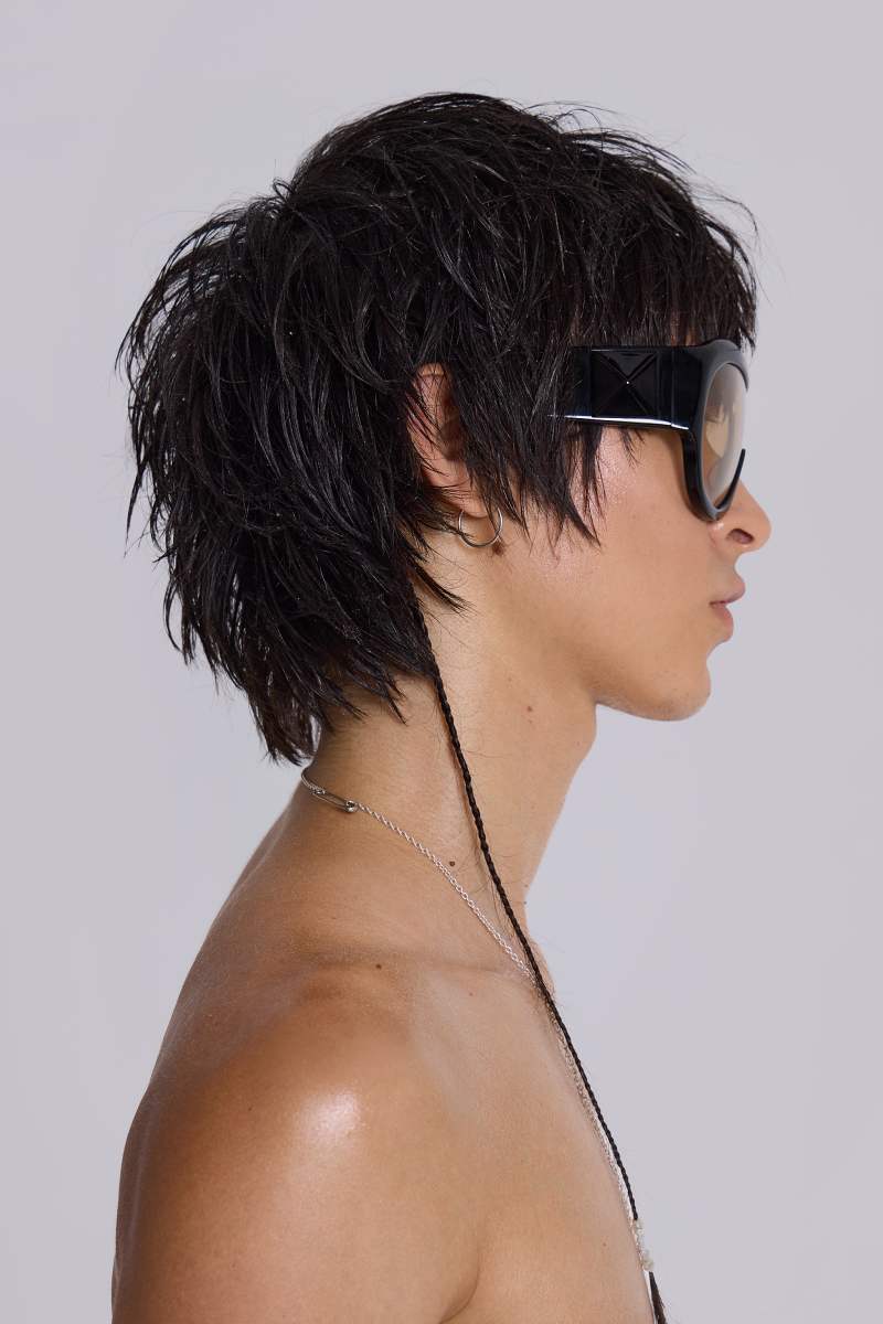 Jaded London Noctra XL Stud Sunglasses In Amber Tan