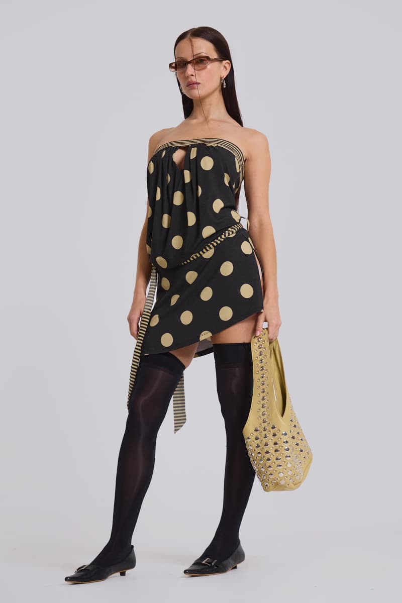 jaded london Osmium Studded Leather Bag in Cream Cream