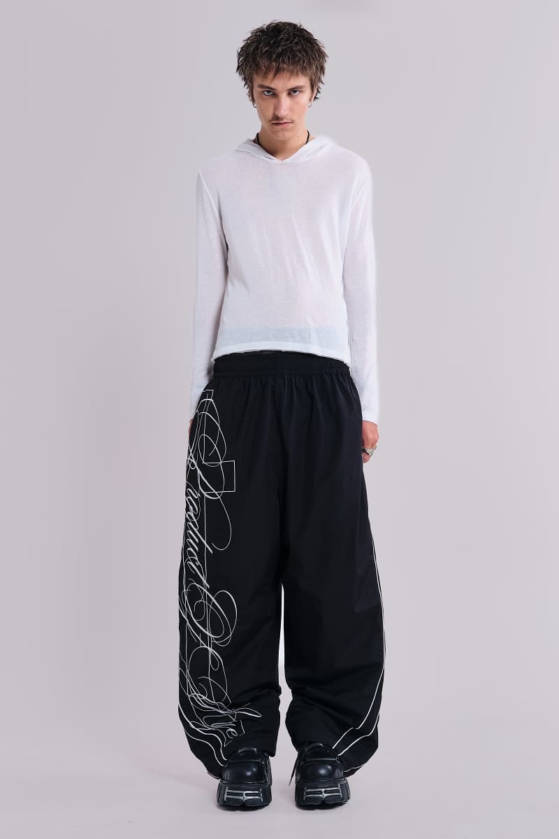Jaded London P.O.A. Black Vapor Tracksuit Bottoms Black Script
