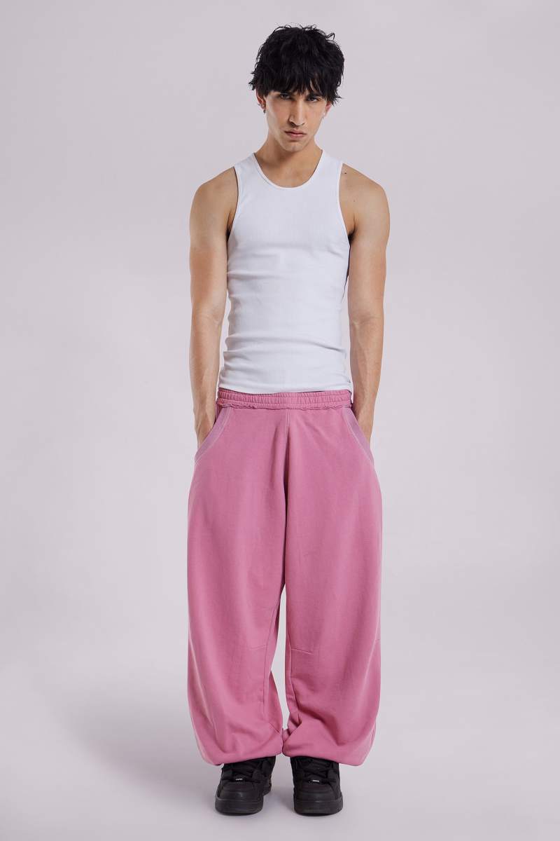 Jaded London Pink Baggy Cuffed Monster Joggers Grey