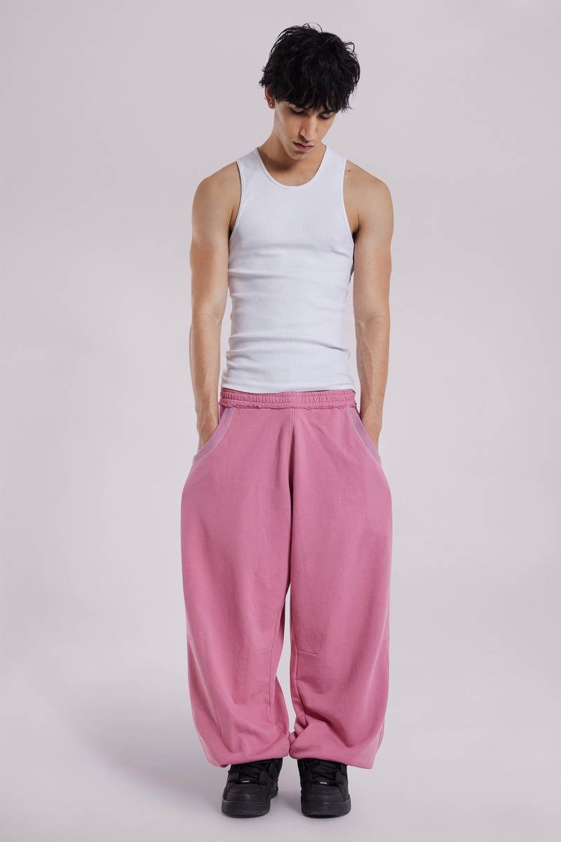 jaded london Pink Baggy Cuffed Monster Joggers Grey