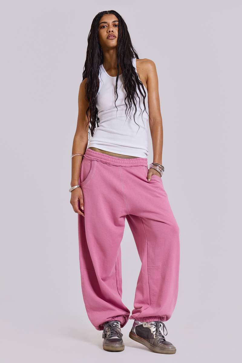 Jaded London Pink Baggy Cuffed Monster Joggers Pink