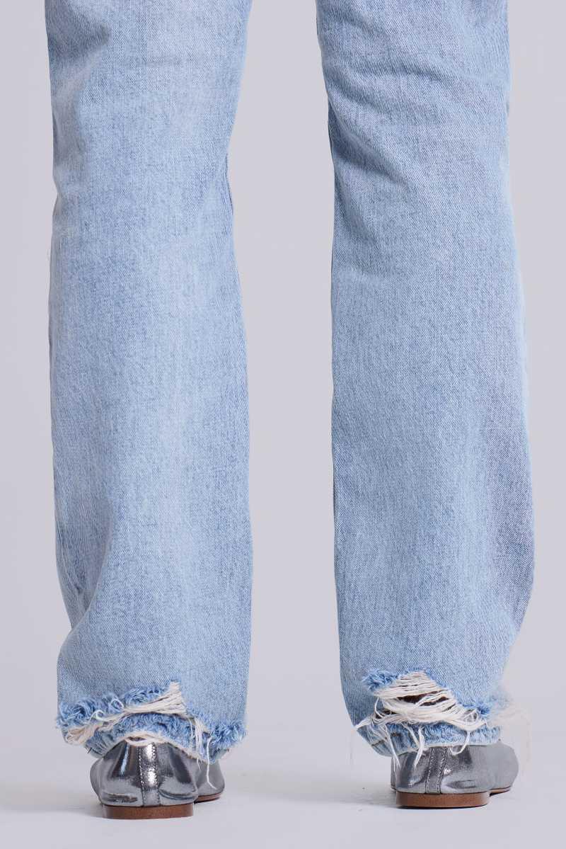 Jaded London Rider Low Rise Straight Leg Jeans In Light Wash Blue