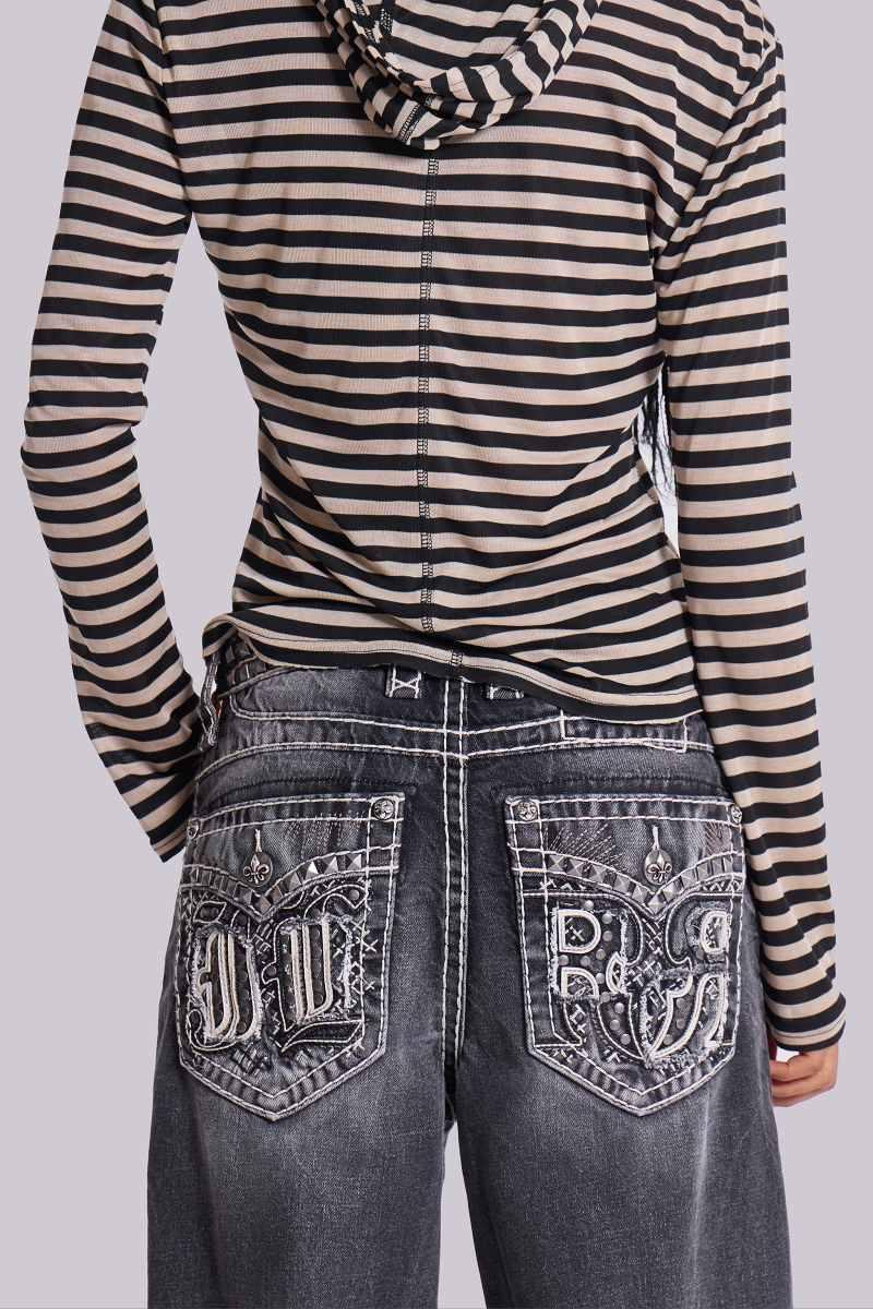 Jaded London Rock Revival Axel Colossus Jeans In Washed Black Black