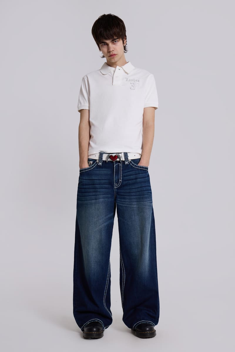 Jaded London Rock Revival River Colossus Jeans Blue