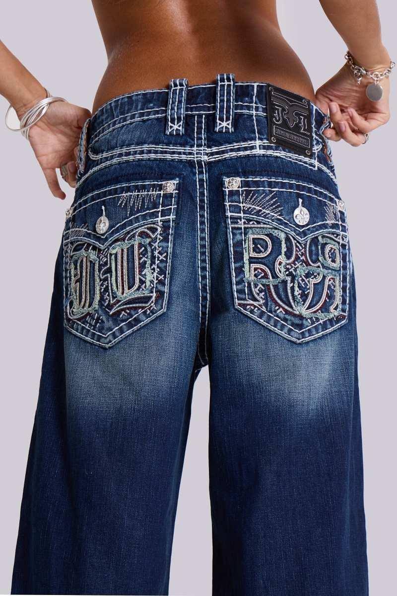 Jaded London Rock Revival River Colossus Jeans Blue