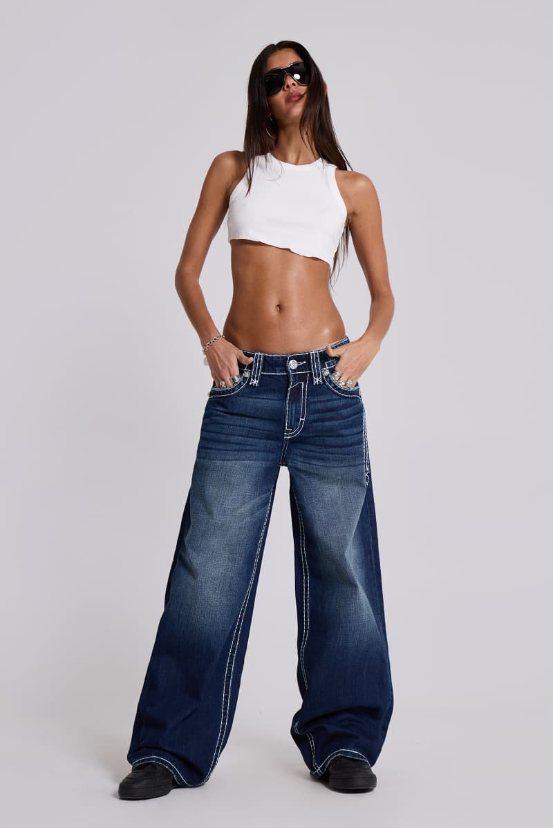 Jaded London Rock Revival River Colossus Jeans Blue