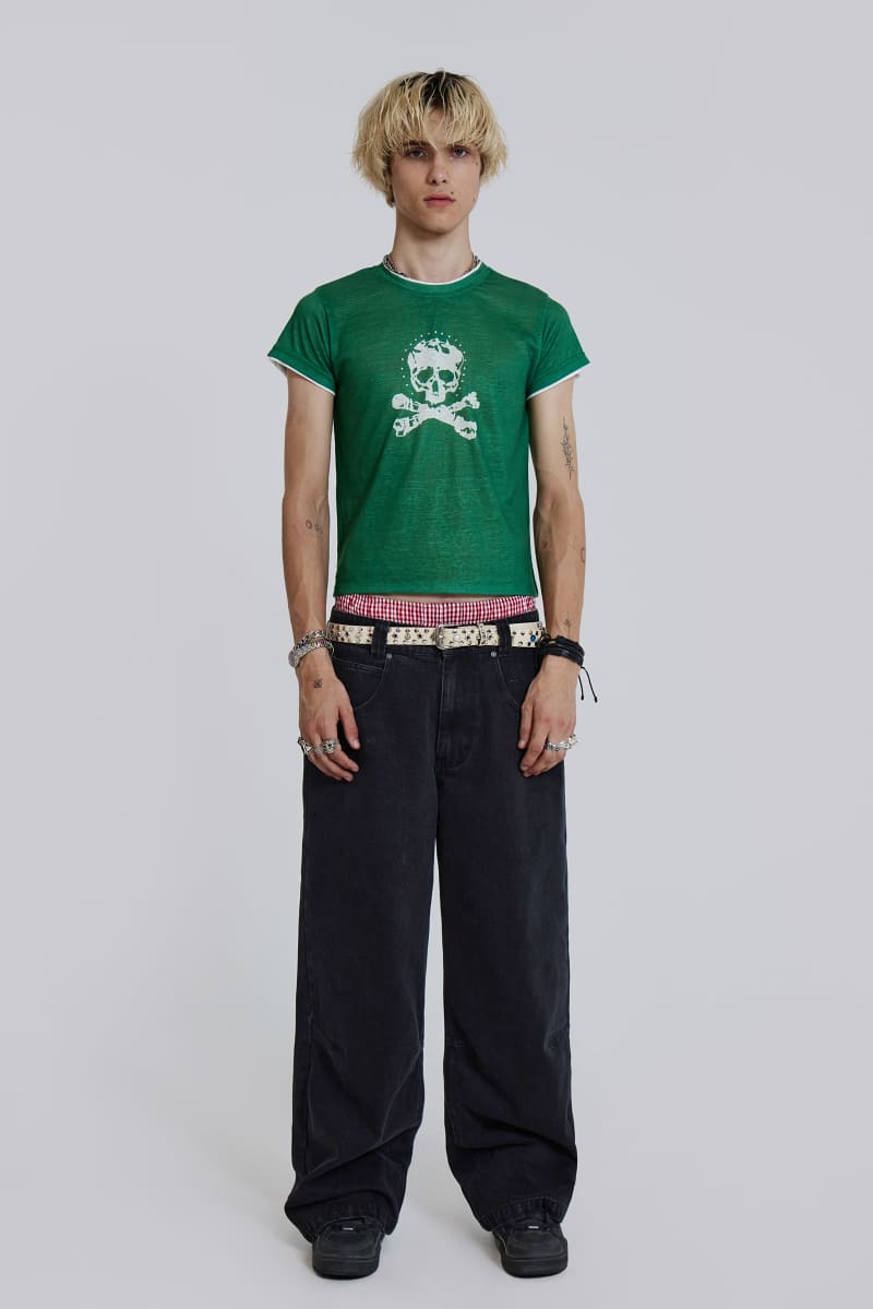 Jaded London Solid Black Low Rise Colossus Jeans Black