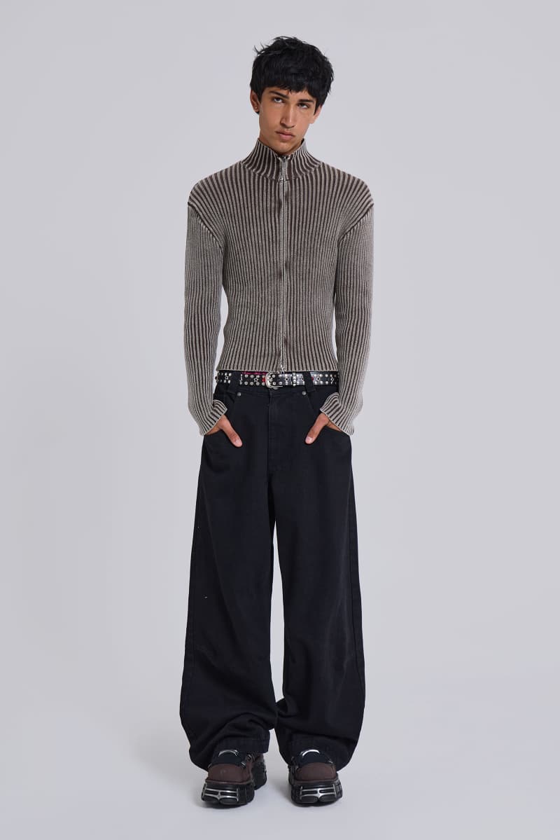 Jaded London Solid Black Low Rise Colossus Jeans Black