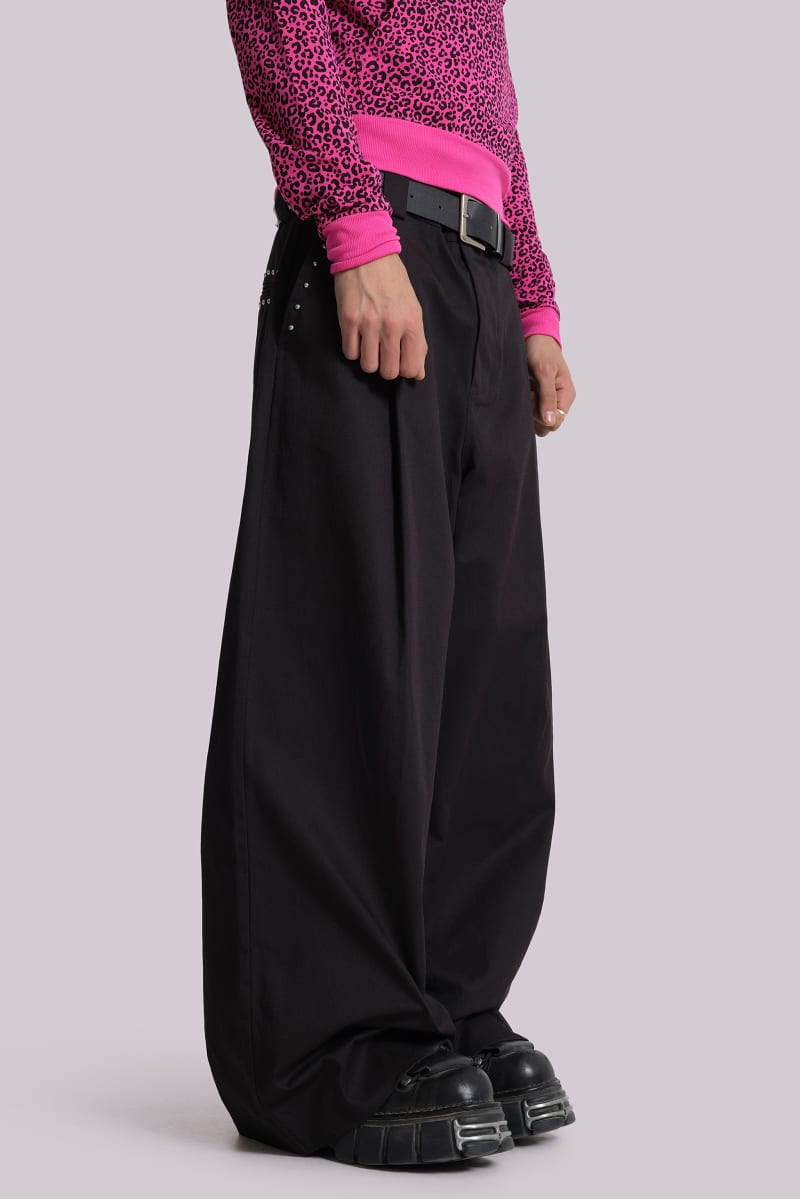 Jaded London Studded Black Goliath Suit Pants Black