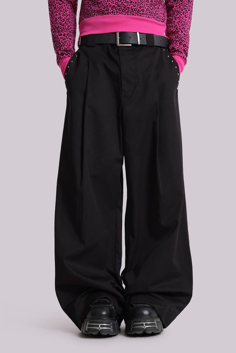 jaded london Studded Black Goliath Suit Pants Black