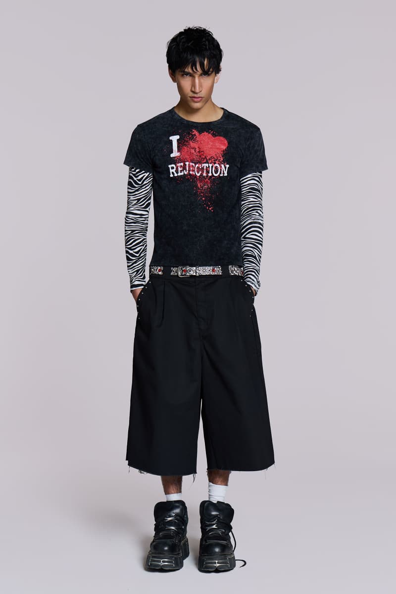 Jaded London Studded Black XL Goliath Baggy Shorts Black