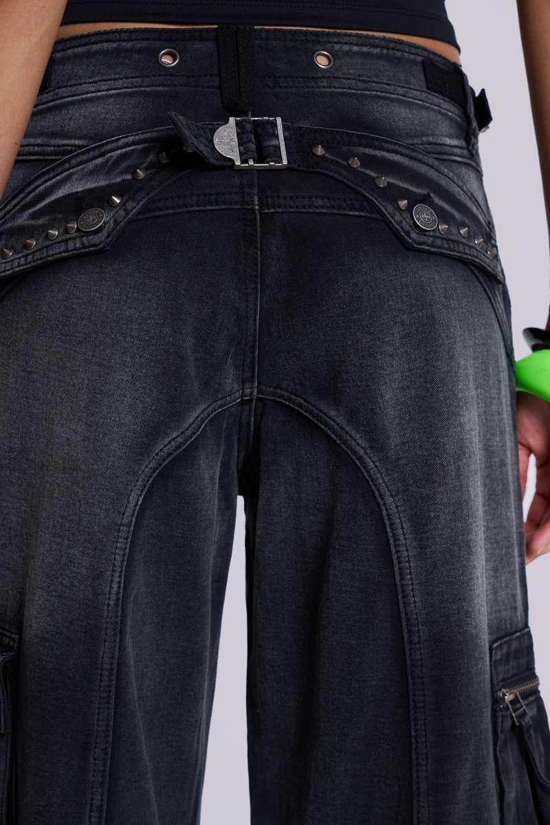 Jaded London Sun Faded Black Trooper Cargo Pants Black