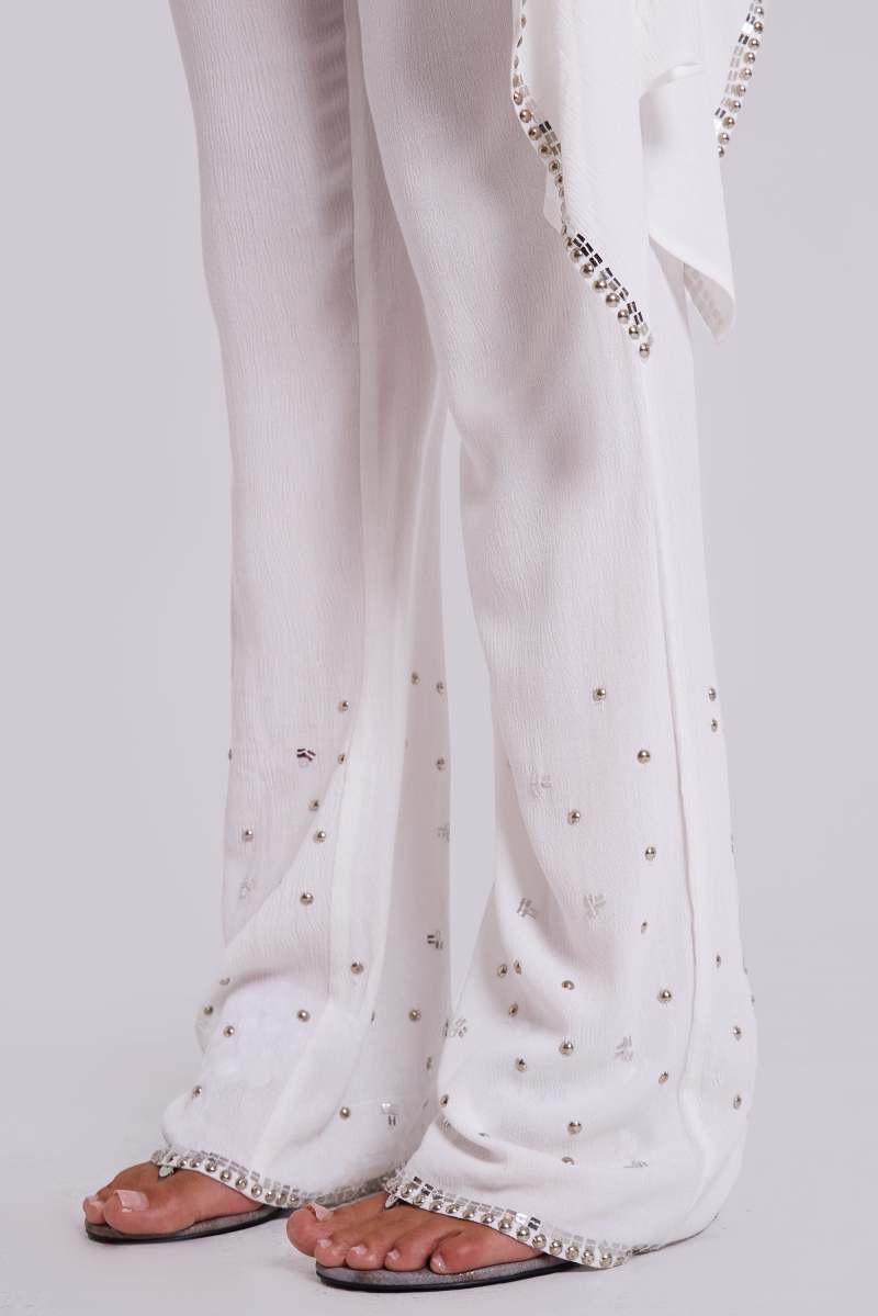 Jaded London Tatiana Multiway Studded Skirt Over Trousers White