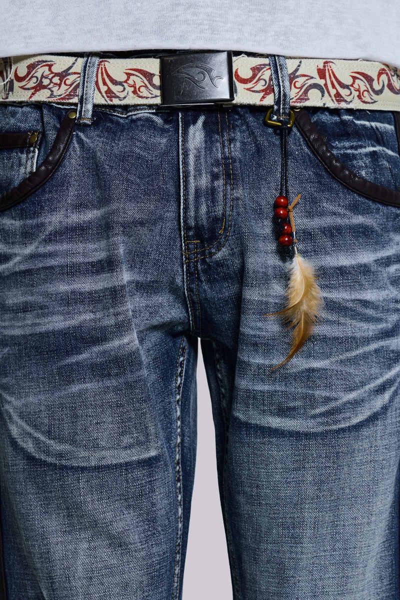 Jaded London Vintage Blue Feather Drift Flared Jeans Blue