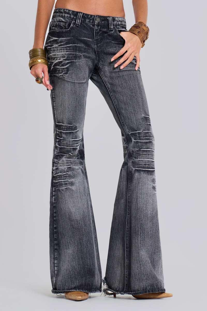 jaded london Washed Black Drift Bootcut Jeans Black