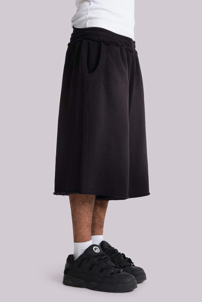 Jaded London Washed Black Monster Jogger Baggy Shorts Black