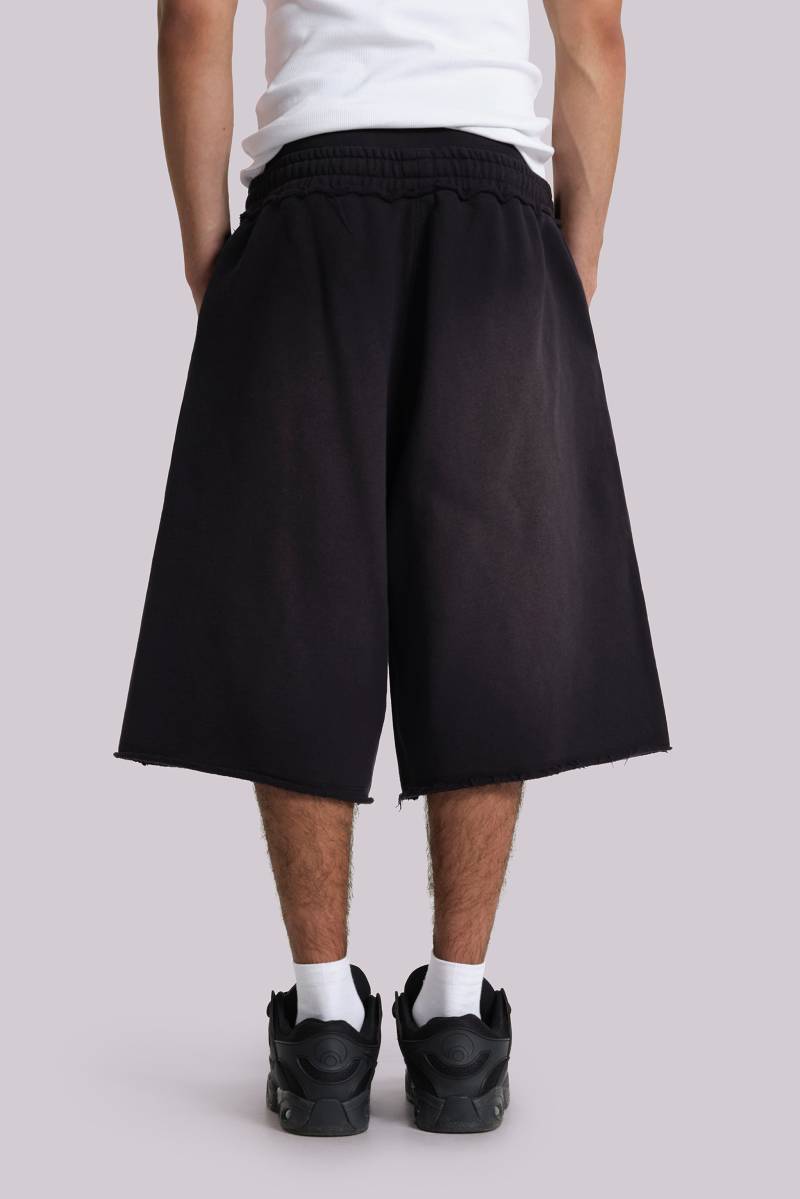Jaded London Washed Black Monster Jogger Baggy Shorts Black