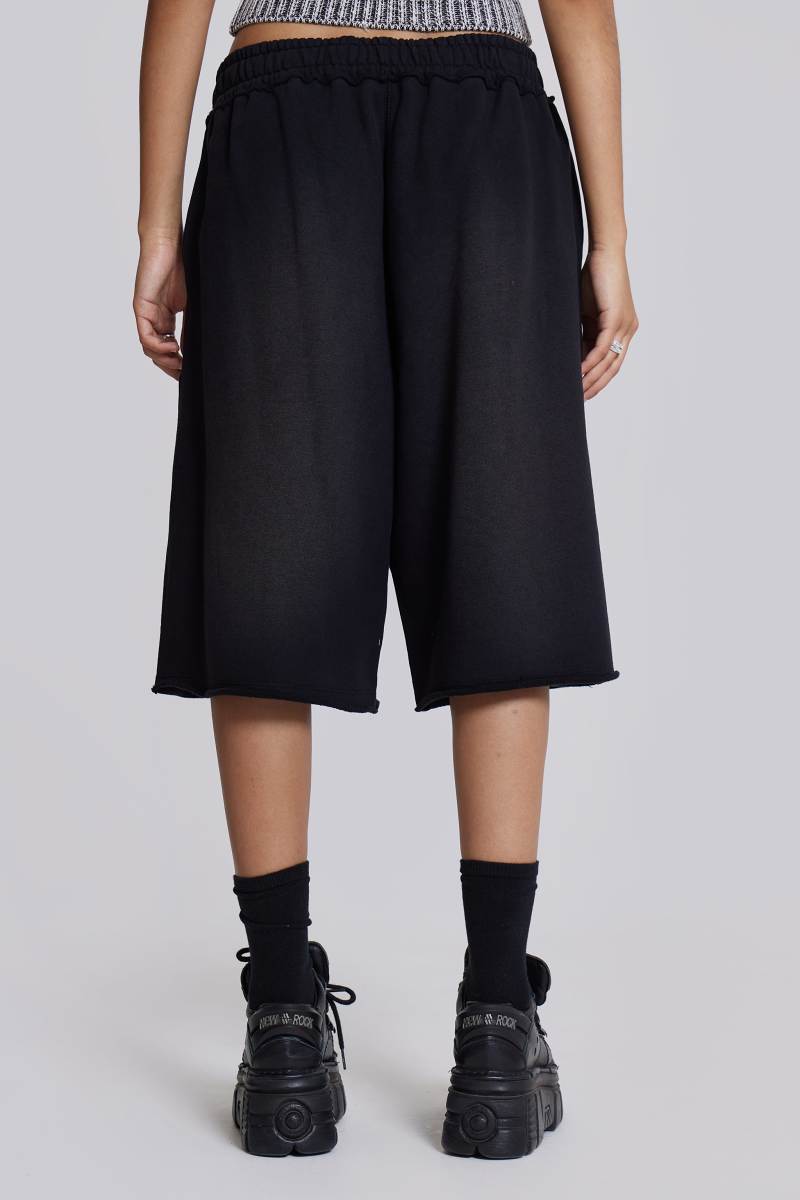 Jaded London Washed Black Monster Jogger Shorts Black