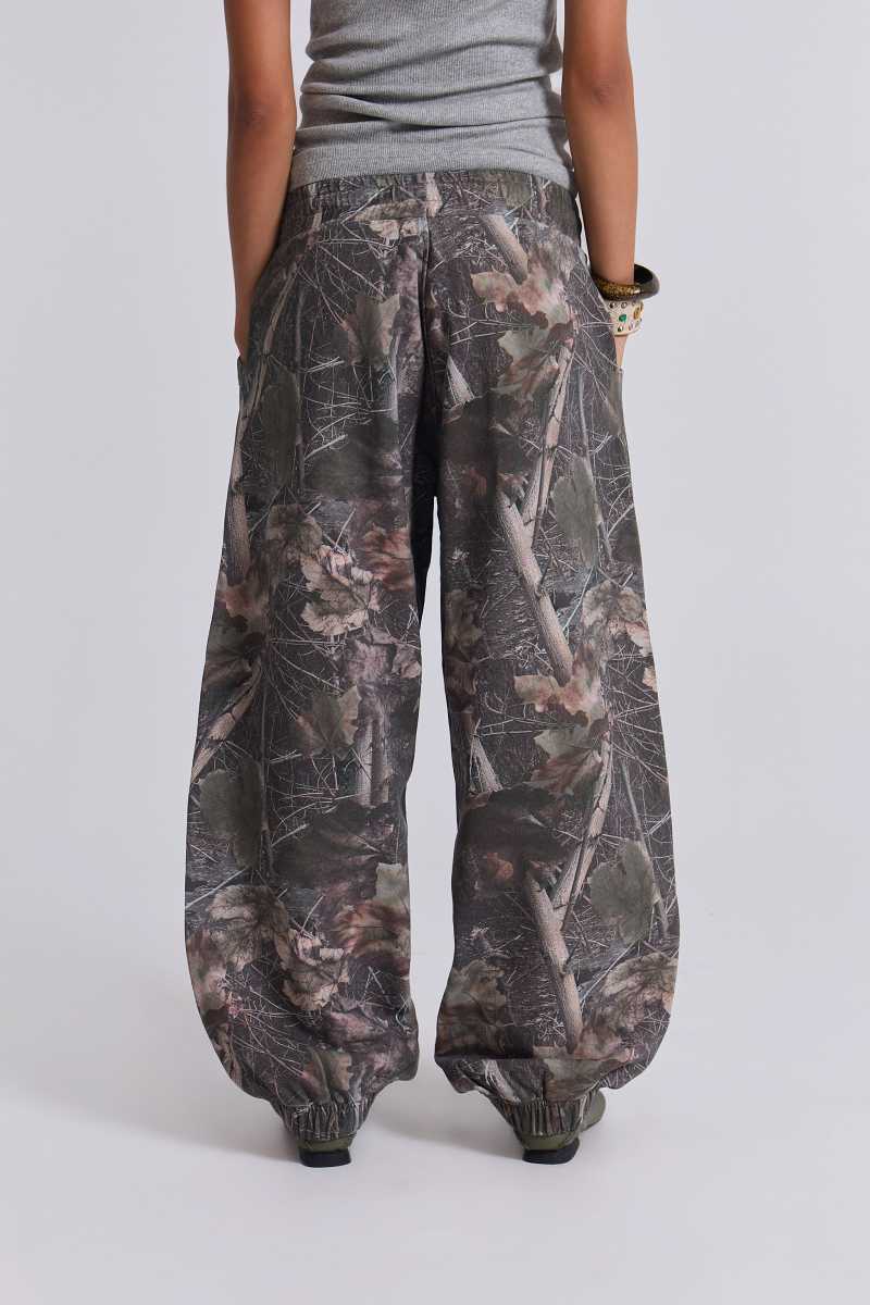 Jaded London Woodland Camo Baggy Cuffed Monster Joggers Camo