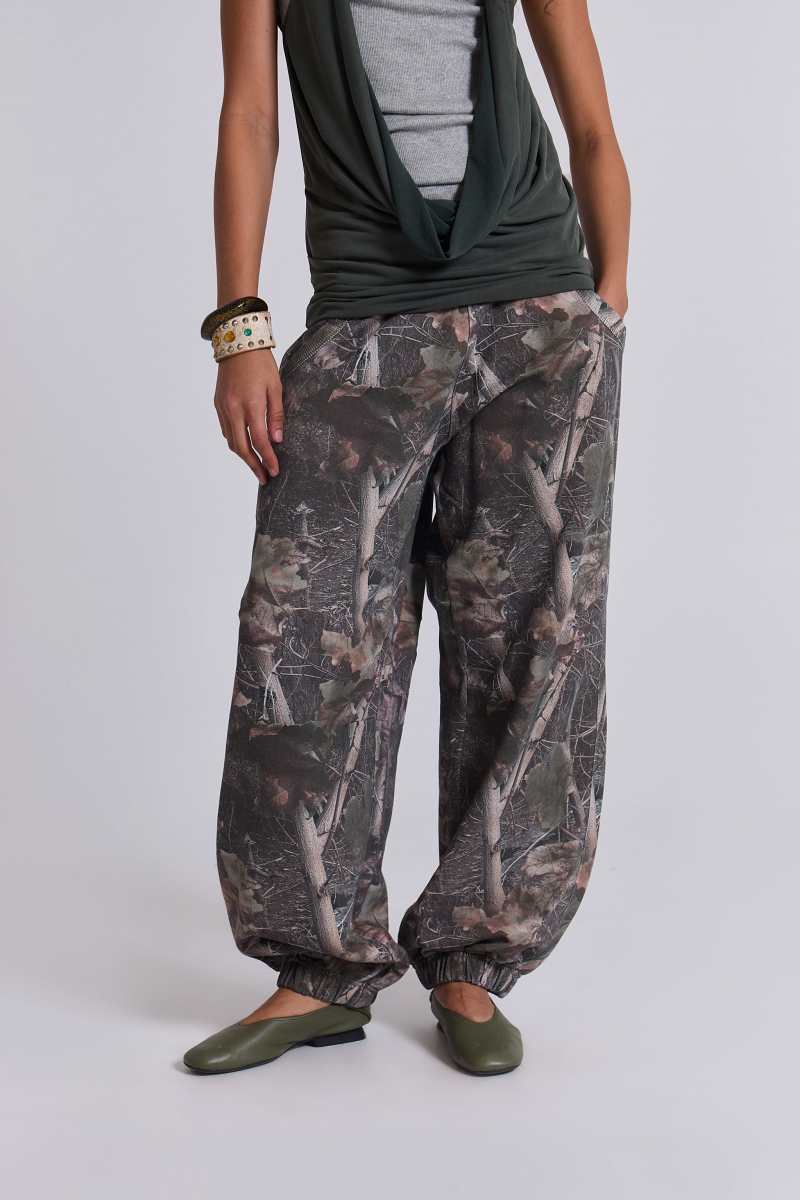 jaded london Woodland Camo Baggy Cuffed Monster Joggers Camo