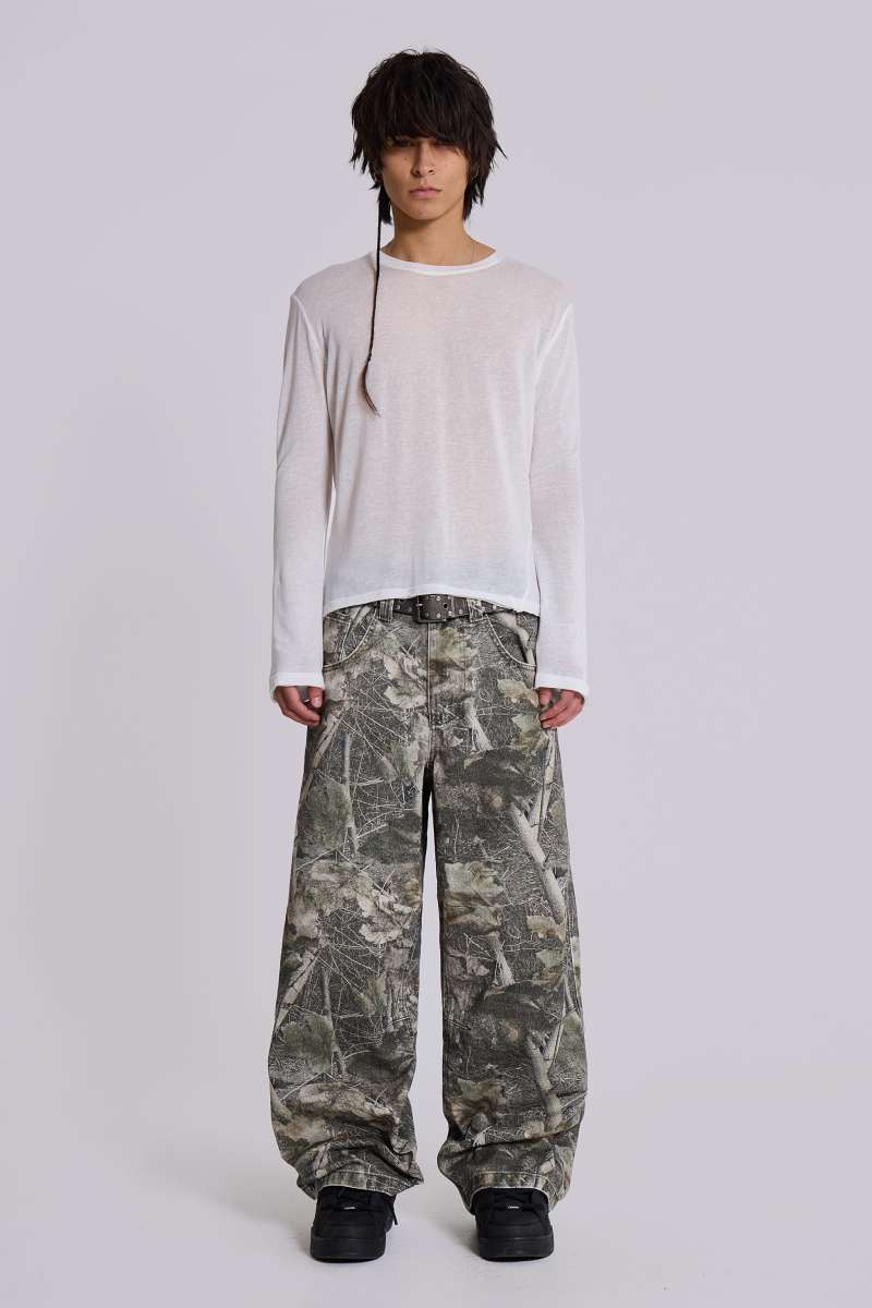Jaded London Woodland Camo Colossus Baggy Jeans Camo