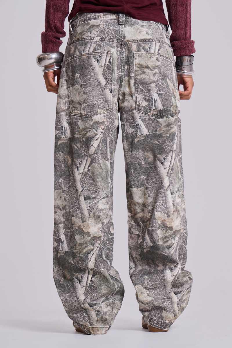 Jaded London Woodland Camo Colossus Baggy Jeans Camo