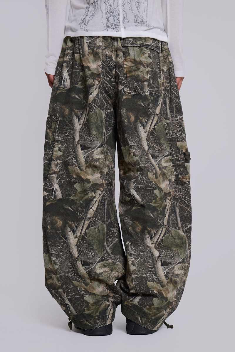 Jaded London Woodland Camo Parachute Pants Woodland Camo