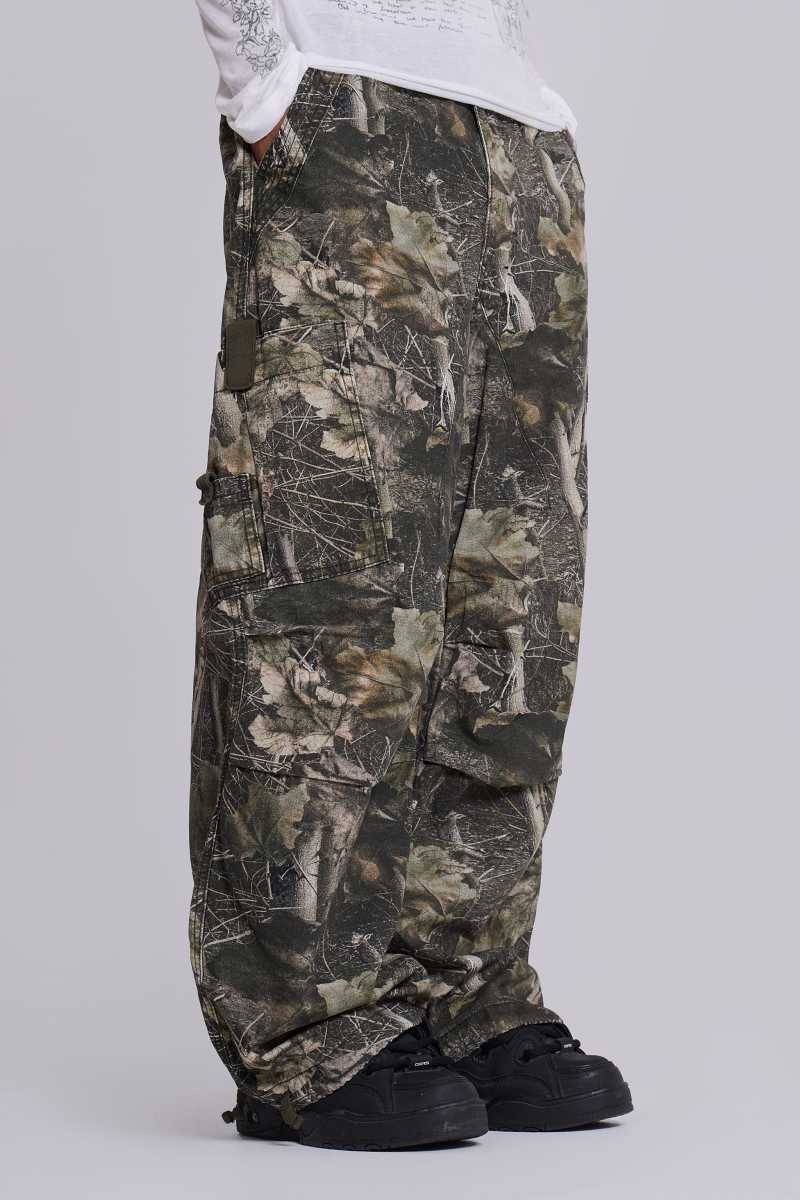 Jaded London Woodland Camo Parachute Pants Woodland Camo