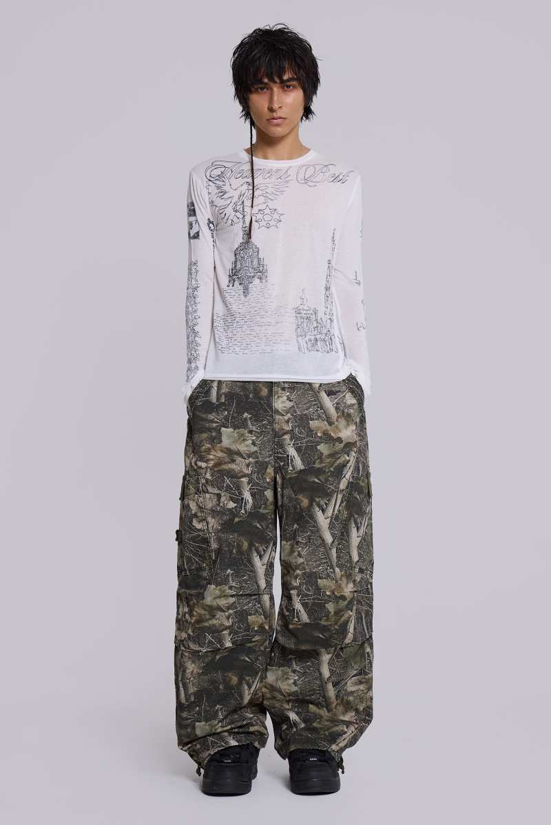 jaded london Woodland Camo Parachute Pants Woodland Camo