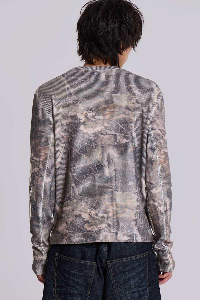 Jaded London Woodland Camo Tattoo Applique Top Camo