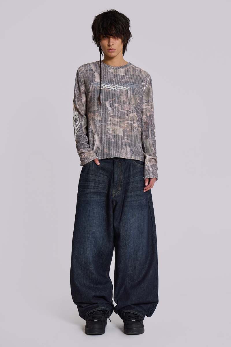 jaded london Woodland Camo Tattoo Applique Top Camo