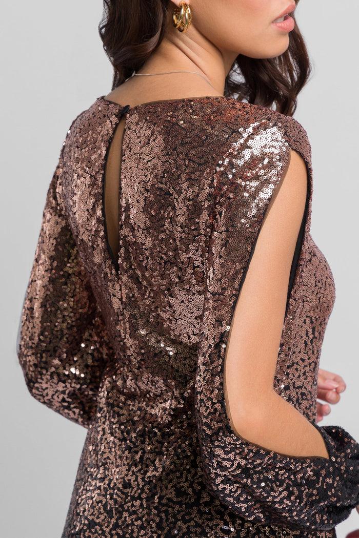 Jaded Rose Cece Ombre Mini Dress With Split Balloon Sleeves