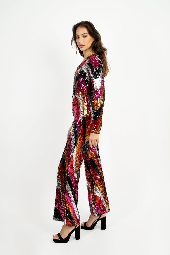 Jaded Rose Bethany Multi Colour Sequin Jumpsuit