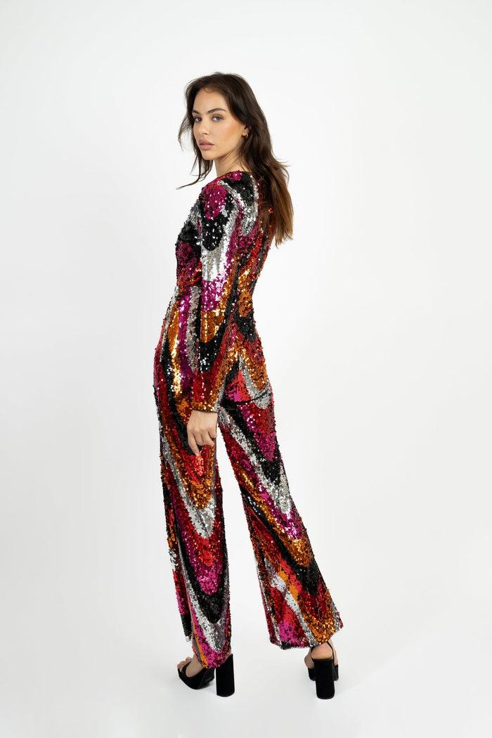 Jaded Rose Bethany Multi Colour Sequin Jumpsuit