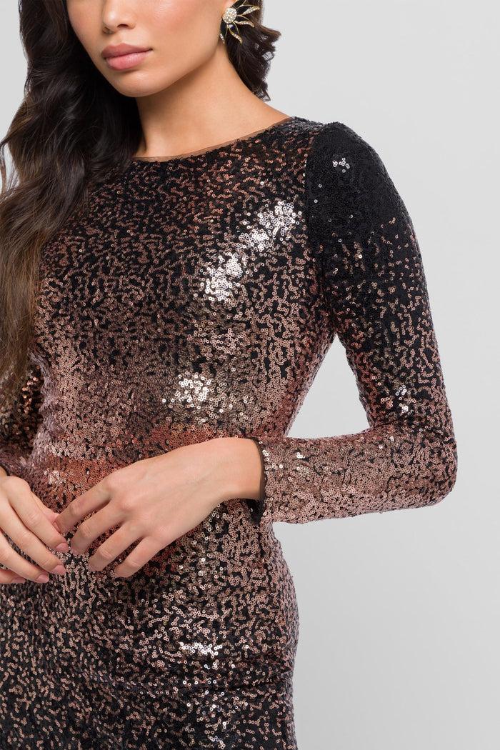 Jaded Rose Cecena Long Sleeve Ombre Maxi Dress