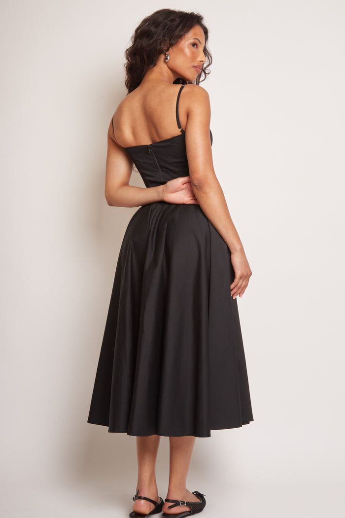 Jaded Rose Jade Black Corset Midi Dress