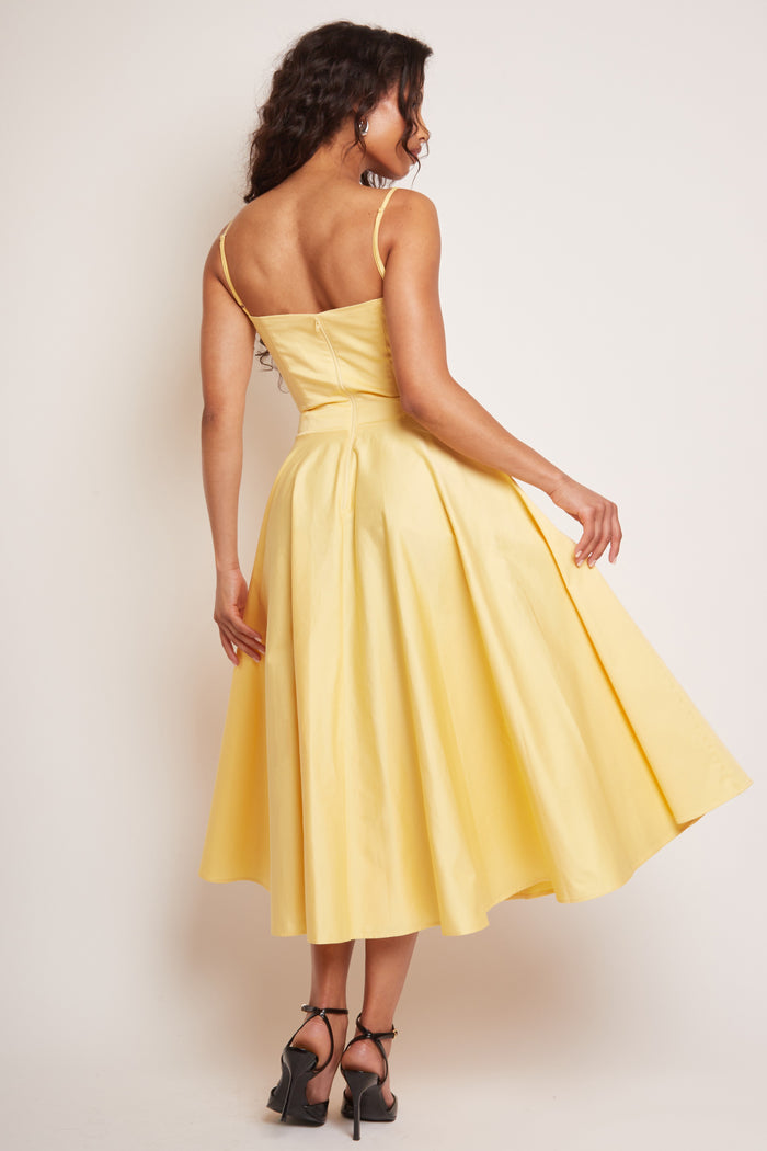 Jaded Rose Jade Lemon Corset Midi Sundress