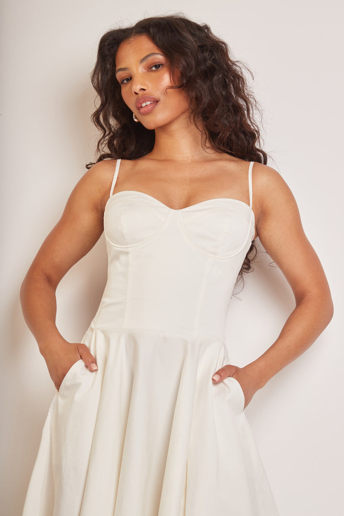 jaded rose Jade Vanilla Corset Midi Dress