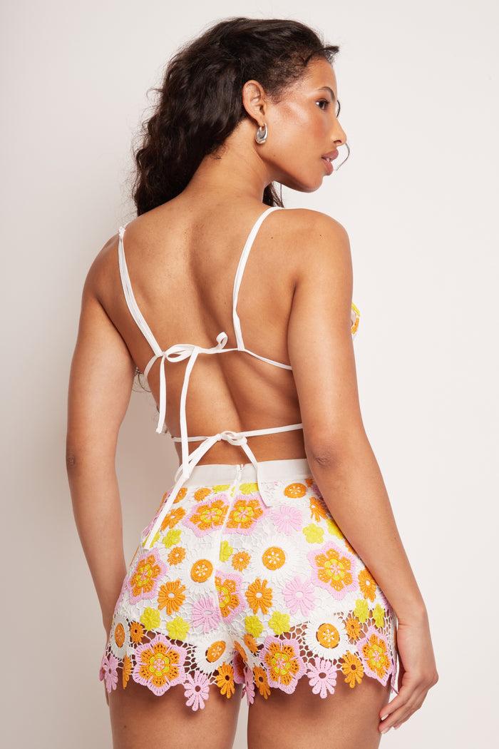 Jaded Rose Joya Tropic Crochet Cami Crop Top