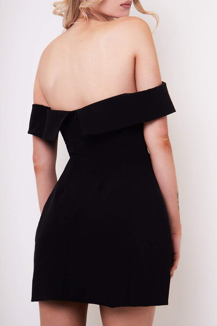 Jaded Rose Leana Black Bardot A Line Mini Dress