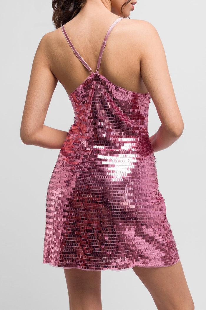 jaded rose Mona Tunic Sparkly Mini Dresses in Pink