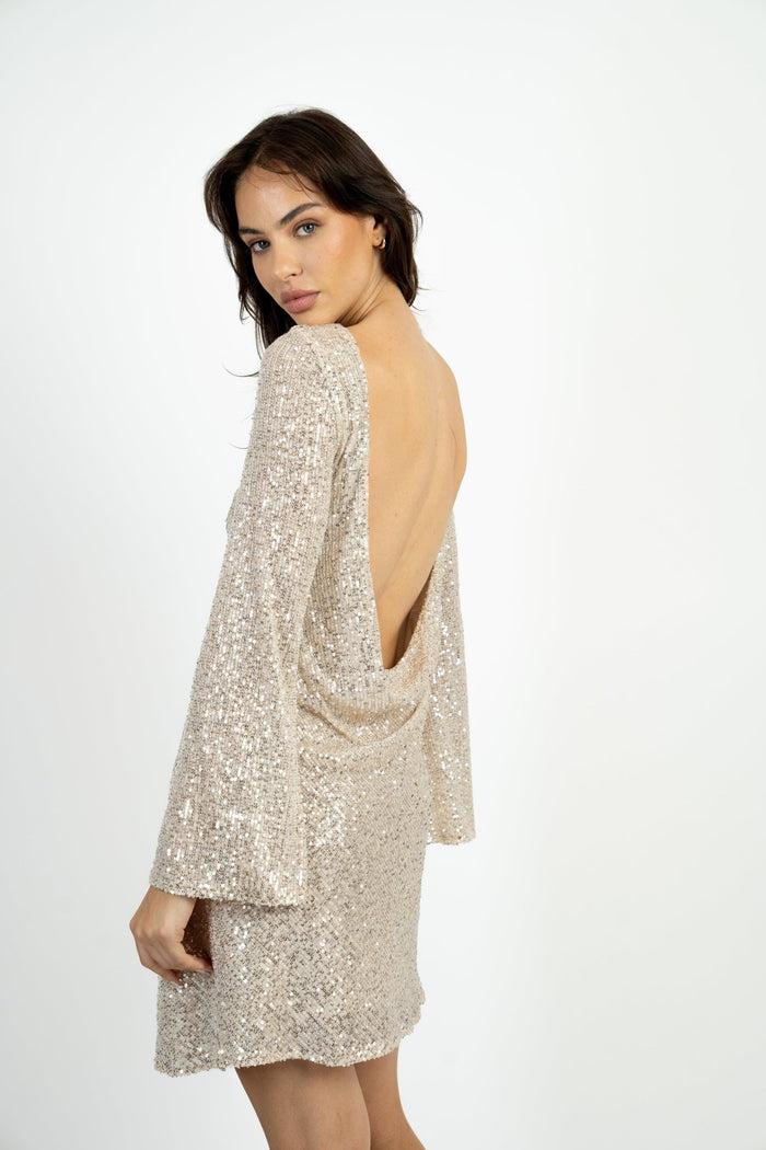 Jaded Rose Paris Sequin Mini Dress In Silver