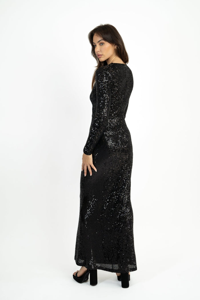 Jaded Rose Samman Maxi Dress In Black Sequin