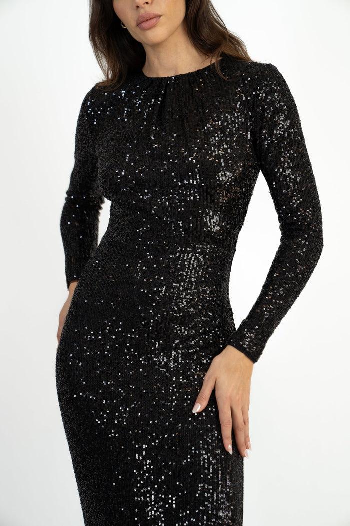 Jaded Rose Samman Maxi Dress In Black Sequin